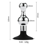 Buttplug Aluminium In zandloper-vorm Met Zuignap