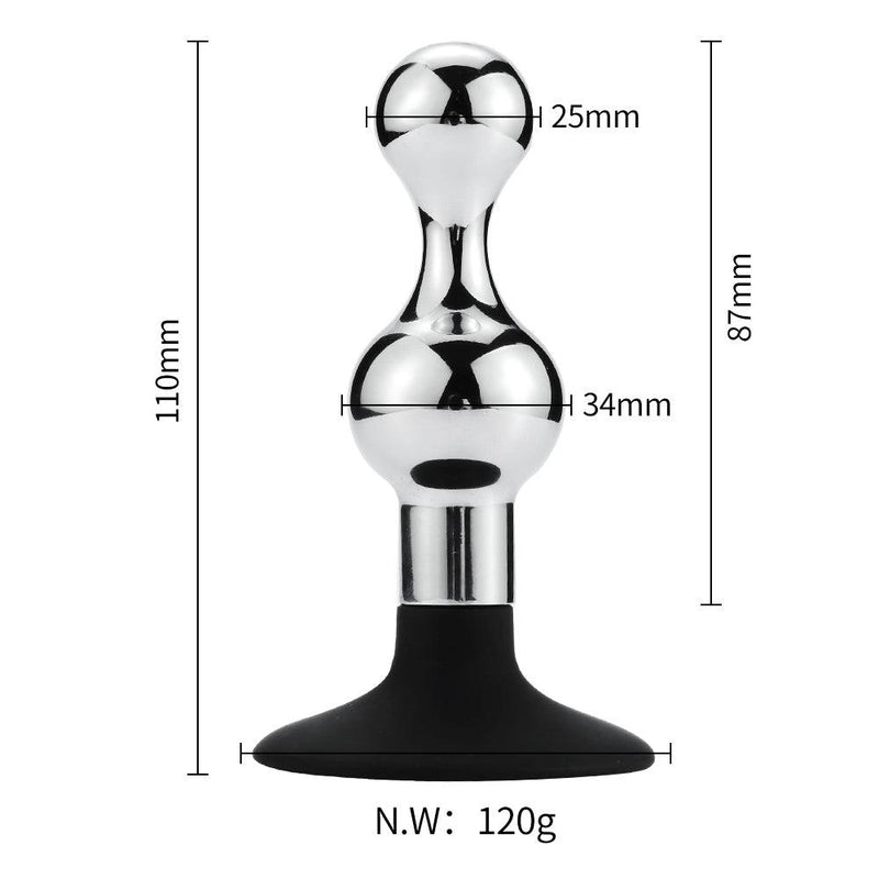 Buttplug Aluminium In zandloper-vorm Met Zuignap
