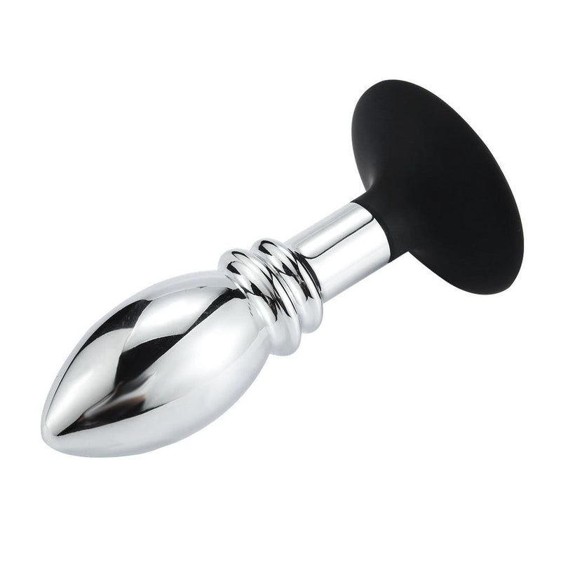Buttplug Aluminium Met bal En ribbels En Zuignap