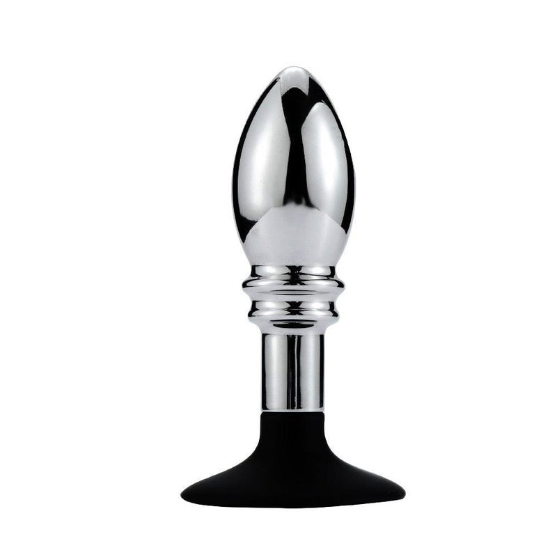Buttplug Aluminium Met bal En ribbels En Zuignap