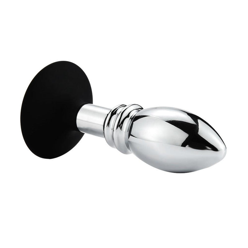 Buttplug Aluminium Met bal En ribbels En Zuignap