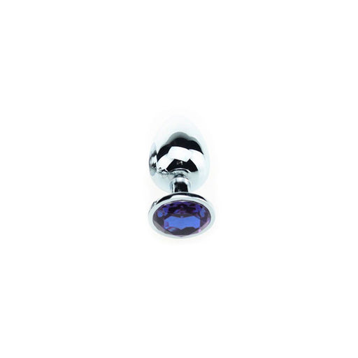 Buttplug Aluminium Met Blauw Sierkristal
