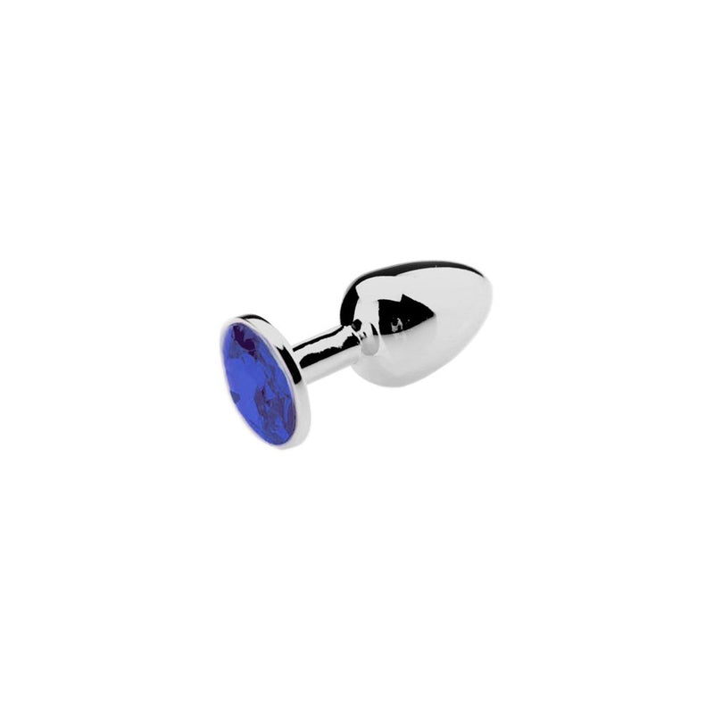 Buttplug Aluminium Met Blauw Sierkristal