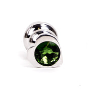 Kiotos - Buttplug geribbeld RVS Met diamant In hartvorm - groen