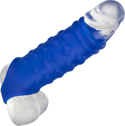 Calexotics - Admiral Geribbelde Penis Sleeve - Liquid Siliconen - Blauw