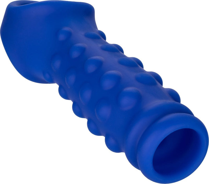 Calexotics - Admiral Geribbelde Penis Sleeve - Liquid Siliconen - Blauw