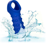 Calexotics - Admiral Geribbelde Penis Sleeve - Liquid Siliconen - Blauw