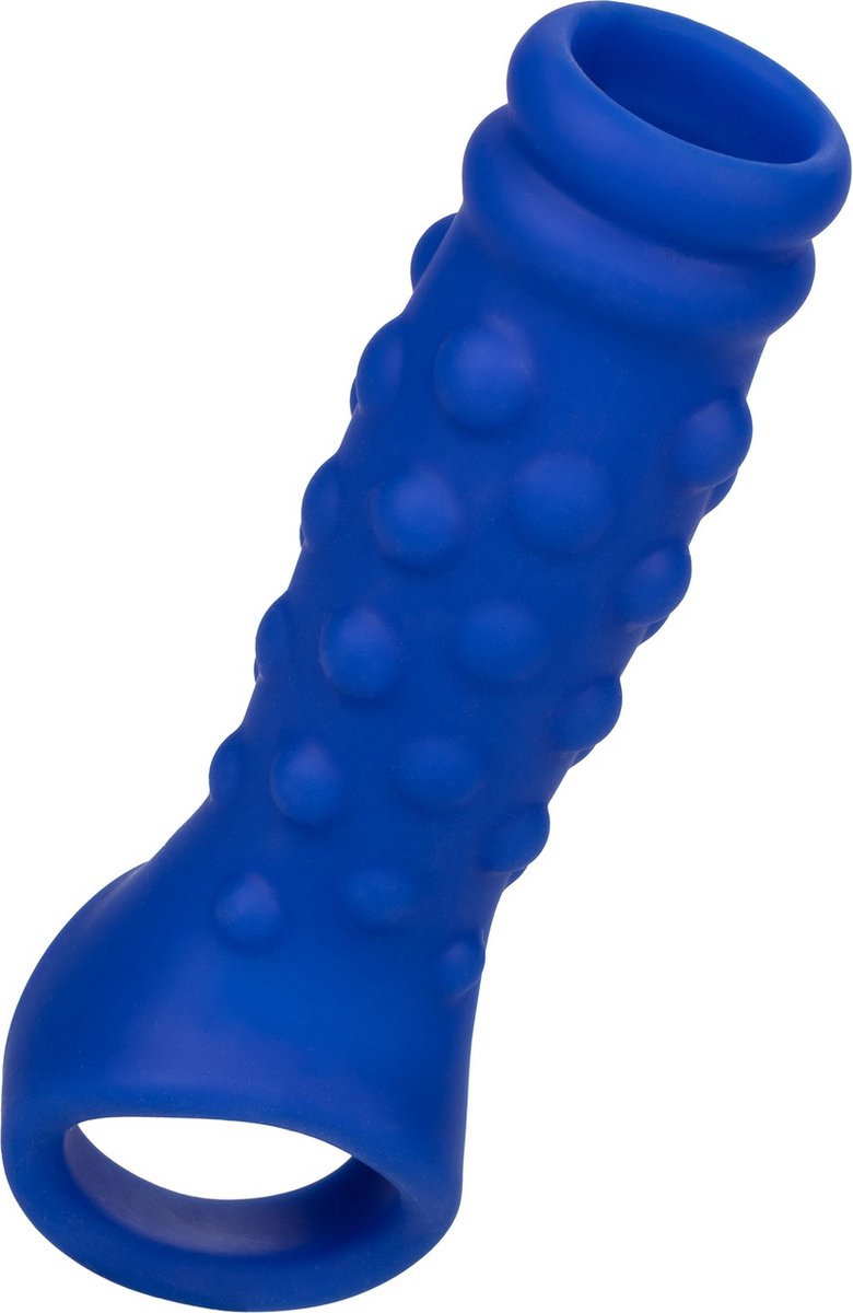 Calexotics - Admiral Geribbelde Penis Sleeve - Liquid Siliconen - Blauw