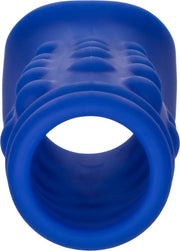 Calexotics - Admiral Geribbelde Penis Sleeve - Liquid Siliconen - Blauw