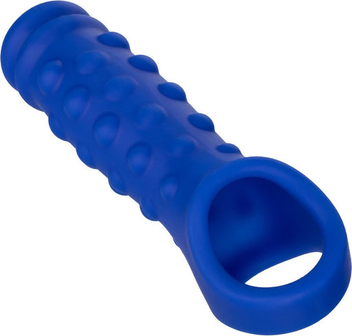 Calexotics - Admiral Geribbelde Penis Sleeve - Liquid Siliconen - Blauw