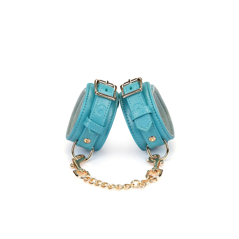 Liebe Seele - Siren's Cove Leren Polsboeien – Turquoise-Erotiekvoordeel.nl