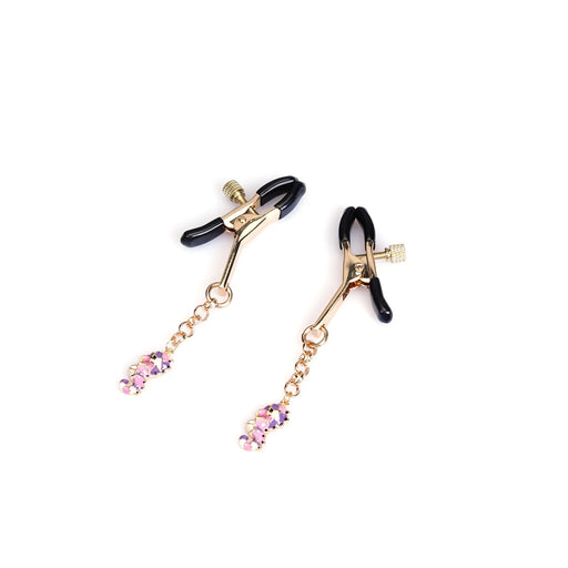 Liebe Seele - Luxe Tepelklemmen met Zeepaard Hangertjes - Roze/Goud