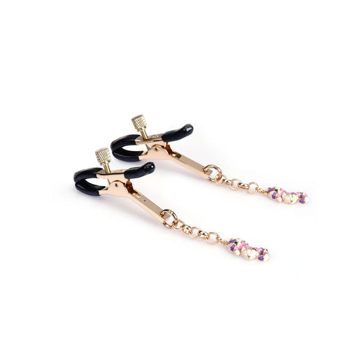 Liebe Seele - Luxe Tepelklemmen met Zeepaard Hangertjes - Roze/Goud