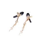 Liebe Seele - Luxe Tepelklemmen met Strass Slangen Hangertjes - Goud