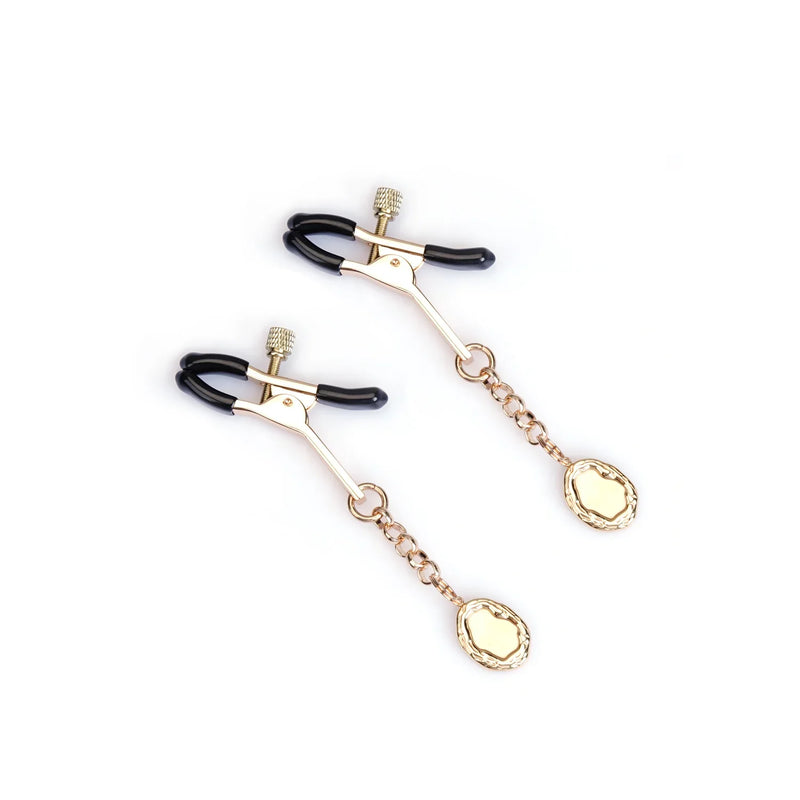 Liebe Seele - Luxe Tepelklemmen met Medaillon Hangertjes - Goud