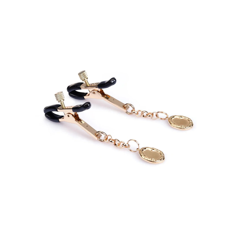 Liebe Seele - Luxe Tepelklemmen met Medaillon Hangertjes - Goud