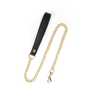 Liebe Seele - Demon's Kiss - Smalle Curved Collar Met Leash - Luxe En exclusief ontwerp - Zwart/Goud