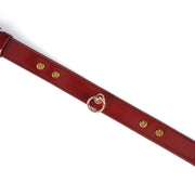 Liebe Seele - Premium Lederen Choker met Diamantjes - Wijnrood