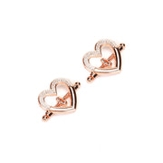 Liebe Seele - Tepelklemmen - Hartvormig met Strass Steentjes - Rosé Goud