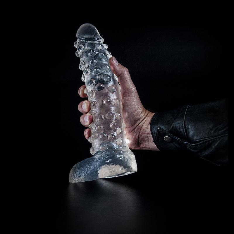 Dark Crystal - Geribbelde Dildo - 26,5 x 6 cm - Transparant