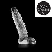 Dark Crystal - Geribbelde Dildo - 26,5 x 6 cm - Transparant