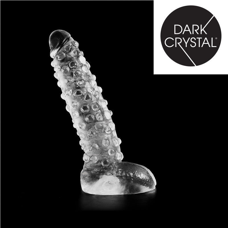 Dark Crystal - Geribbelde Dildo - 26,5 x 6 cm - Transparant