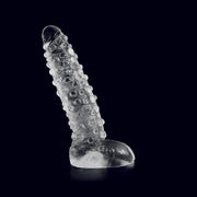 Dark Crystal - Geribbelde Dildo - 26,5 x 6 cm - Transparant