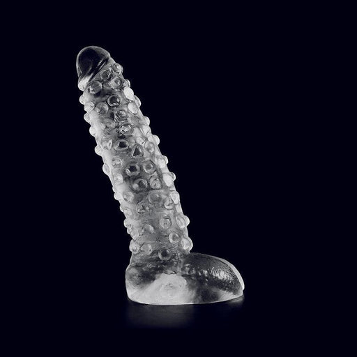 Dark Crystal - Geribbelde Dildo - 26,5 x 6 cm - Transparant