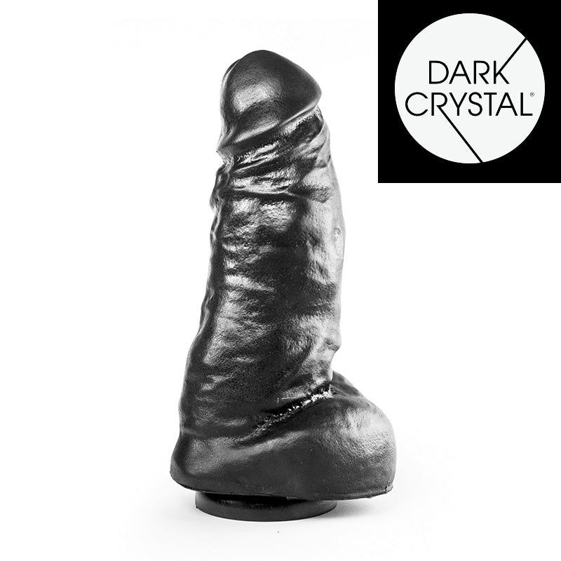 Dark Crystal - XXL Dildo Met Zuignap - 25,5 x 7,5 cm - Zwart