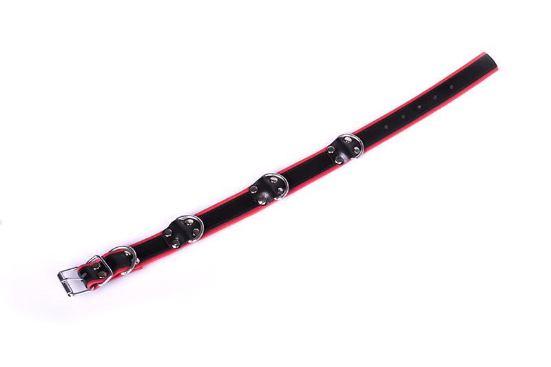 DeLuxe Bondage Collar - Zwart/Rood