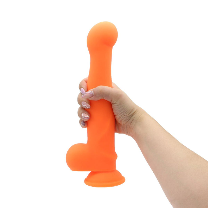 DeLuxe Pure Nature Neo Colours - Siliconen Dildo - 26.5 x 5.1 cm - Paars