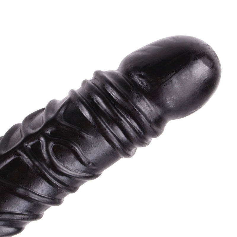 Dinoo - Damocles - XXL Dildo Met Handvat - 42,5 x 4,5 cm - Zwart