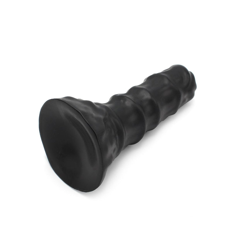 Dinoo - XXL Anaal Dildo - Met Ribbels - TPE - Zwart