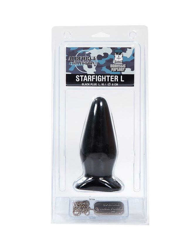 Domestic Partner - Starfighter - Large - Buttplug - 16 x 6 cm - Zwart