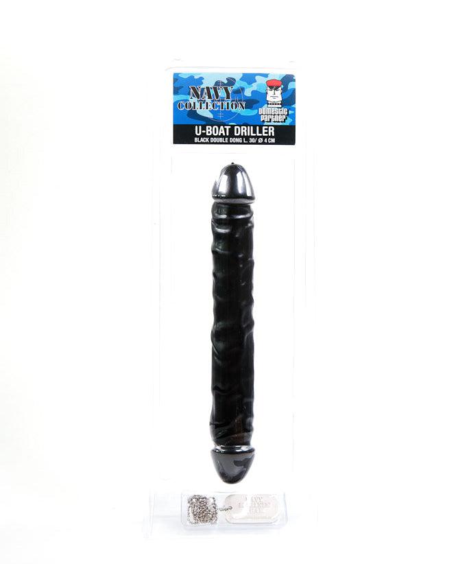 Domestic Partner - U-Boat Driller - Dubbele Dildo - 30 x 4 cm - Zwart