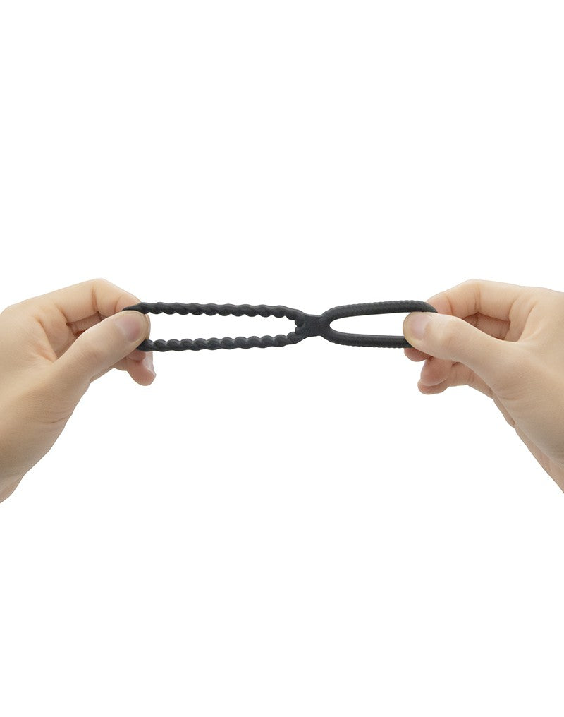 Dorcel - Dual Ring - Siliconen Rekbare Cockring - Zwart