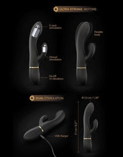 Dorcel - Glam Rabbit - Flexibele Rabbit Vibrator - Zwart