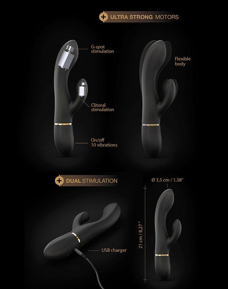 Dorcel - Glam Rabbit - Flexibele Rabbit Vibrator - Zwart