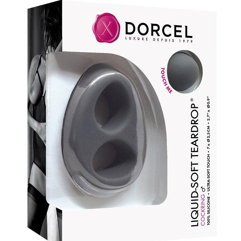Dorcel - Liquid Soft Teardrop - Siliconen Rekbare Cockring - Opening voor Penis en Opening voor Testikels