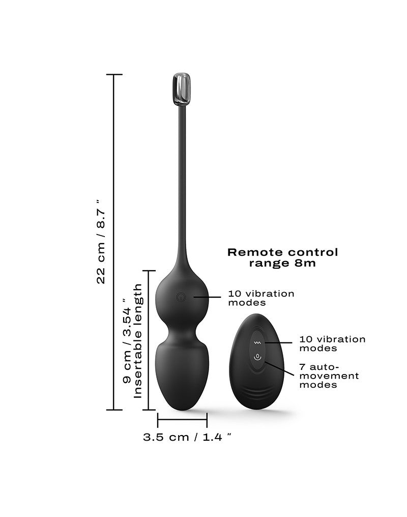 Dorcel - Love Balls - Vibrerende Kegel Balls Met Afstandsbediening - Zwart
