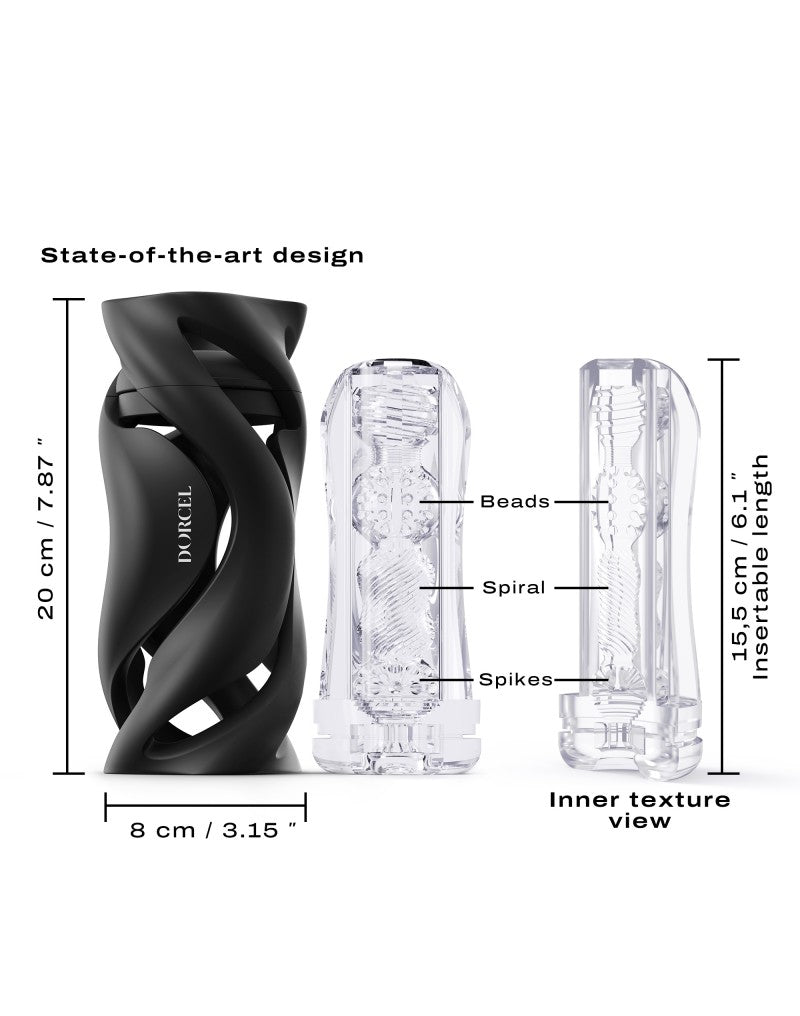 Dorcel - Deep Blow - Masturbator Met Sleeve - Zwart