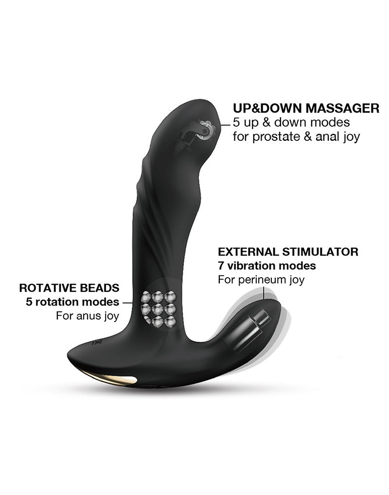 Dorcel - Multi P-Joy - Roterende Prostaat Massager - Met Afstandsbediening - Zwart