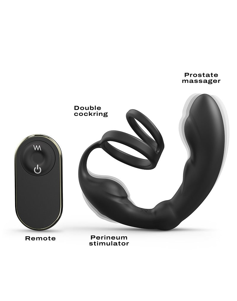 Dorcel - P-Ring - Perineum en Prostaat Vibrator - Met Dubbele Cockring - Zwart