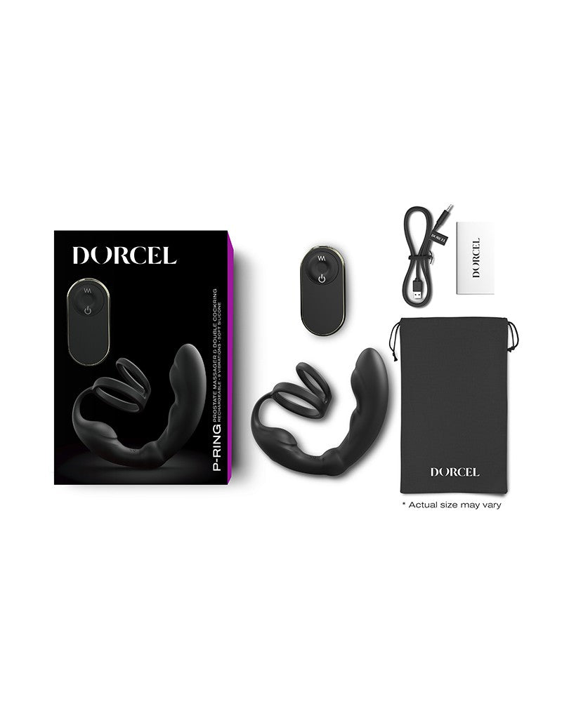 Dorcel - P-Ring - Perineum en Prostaat Vibrator - Met Dubbele Cockring - Zwart