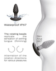 Dorcel - Spin Plug - 360 Graden Roterende Vibrerende Anaal Plug - Zwart