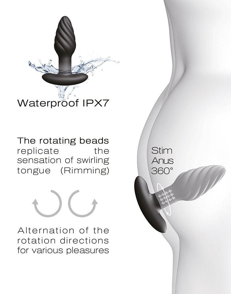 Dorcel - Spin Plug - 360 Graden Roterende Vibrerende Anaal Plug - Zwart