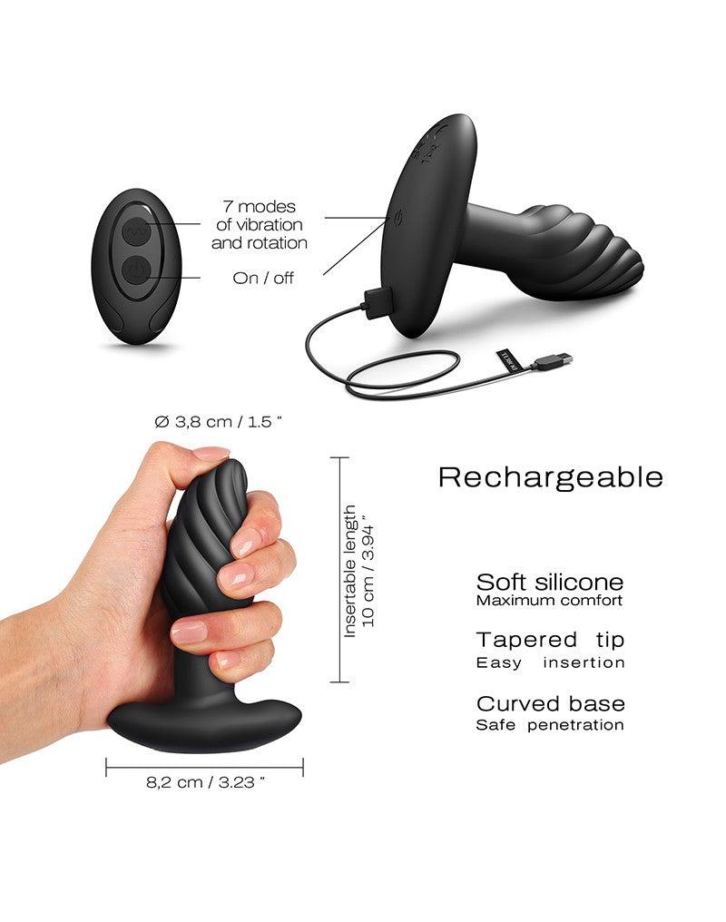 Dorcel - Spin Plug - 360 Graden Roterende Vibrerende Anaal Plug - Zwart