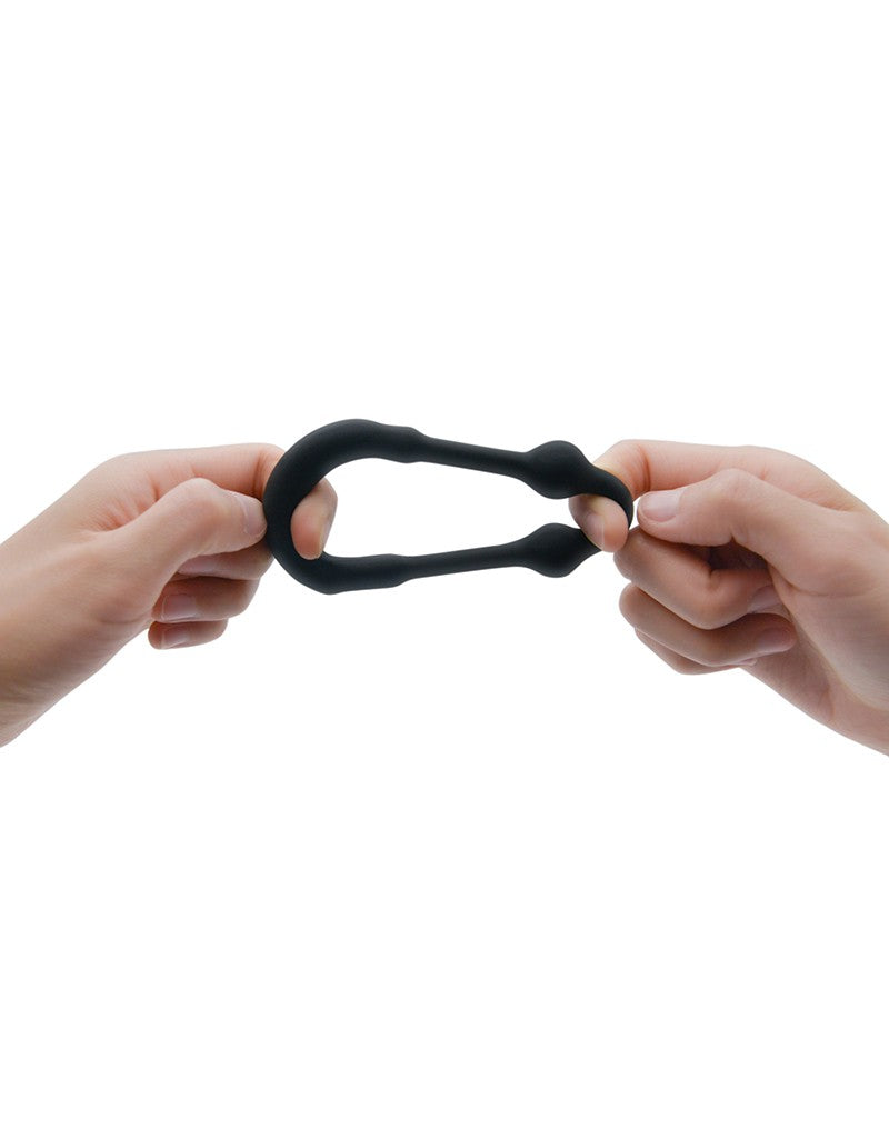 Dorcel - Stronger - Siliconen Cockring Met Stimulerende Metalen Kogeltjes - Zwart