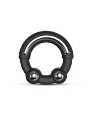 Dorcel - Stronger - Siliconen Cockring Met Stimulerende Metalen Kogeltjes - Zwart