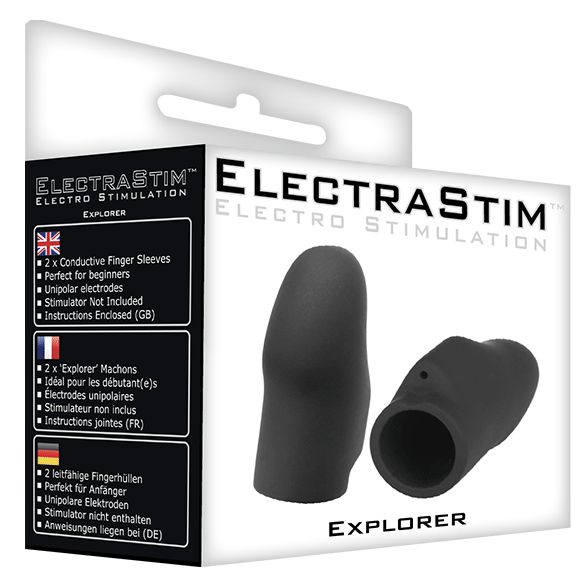 ElectraStim - Electrosex - Siliconen E-stim Vingerhoesjes - Zwart